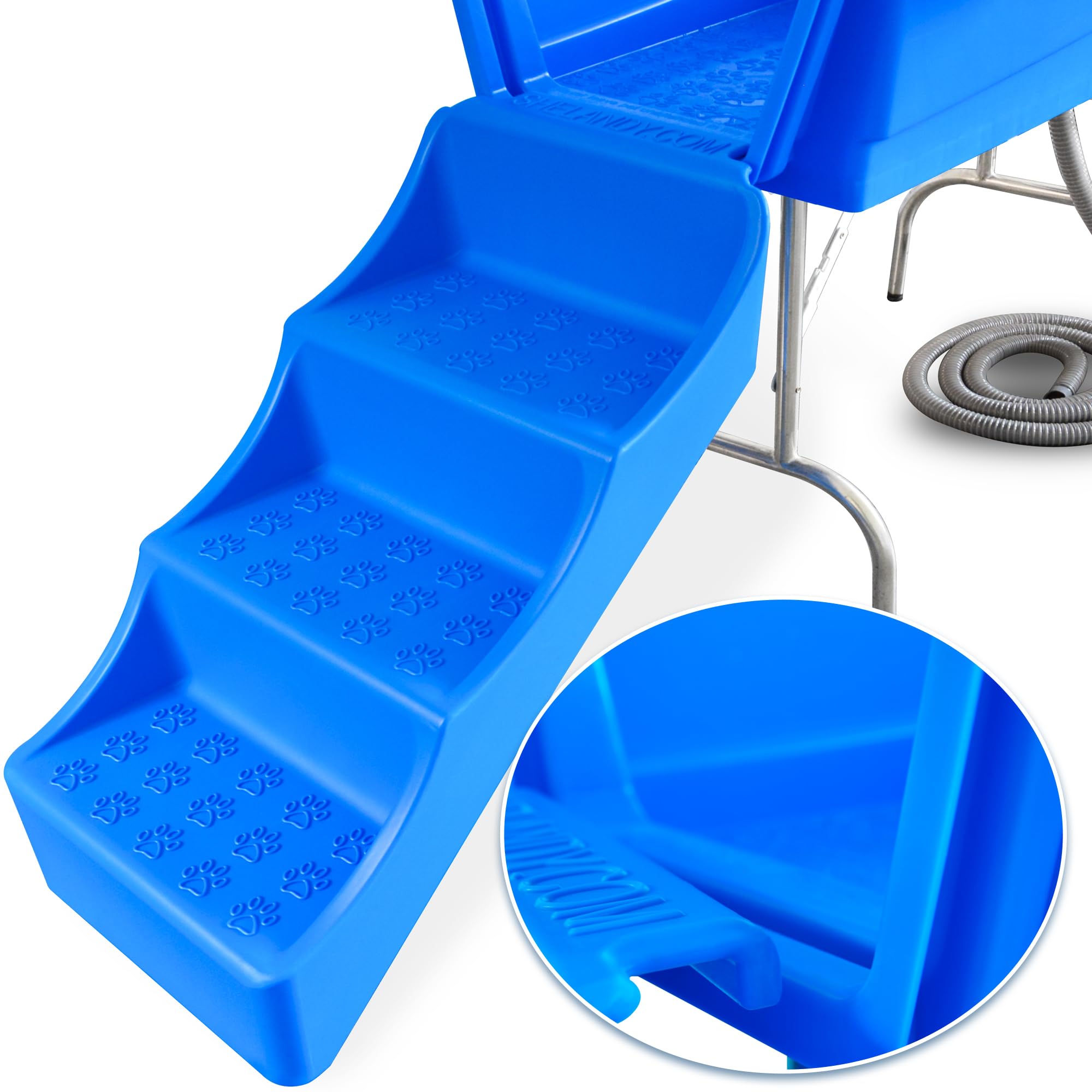 SHELANDY 45 Heavy Duty Pet Grooming Bathtub & Stairs Combo, Dog Wash Station for Easy Bathing and Grooming